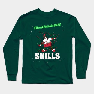 “I Have A Particular Set Of Skills” Stealthy Black Santa Long Sleeve T-Shirt